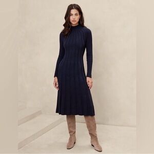 Banana Republic Navy Long Sleeve Dress